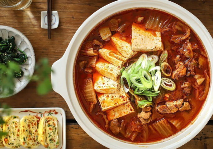 Pork and Kimchi Stew with Rolled Eggs