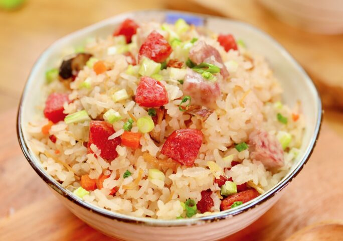 Taro Rice Taro & Sausage Claypot Rice | taro | sausage | Taste Life