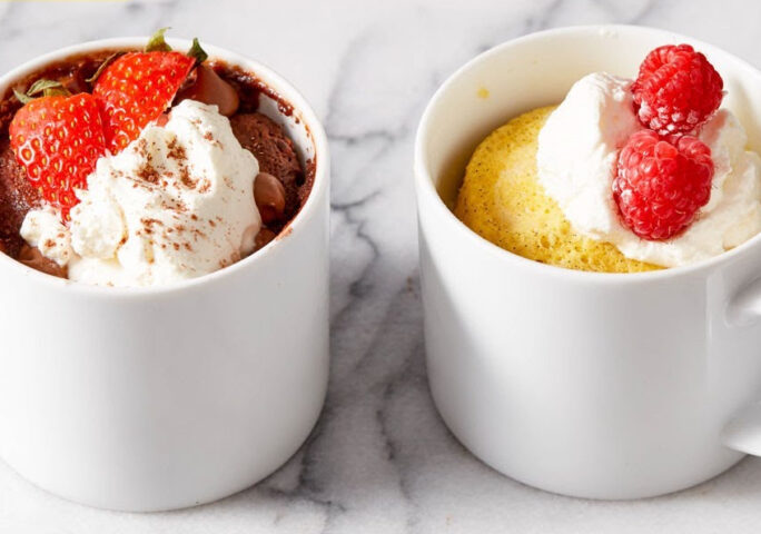 Microwave Chocolate and Vanilla Mug Cake | Gluten-Free, Keto and Paleo