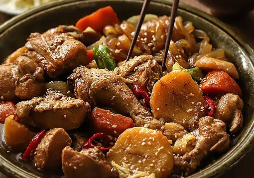 Korean-Style Braised Chicken With Vegetables