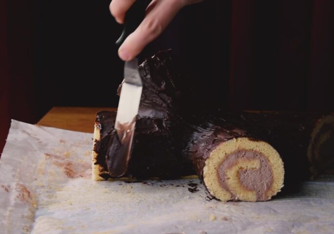 Yule Log Cake (Bûche de Noël) - Mom Loves Baking