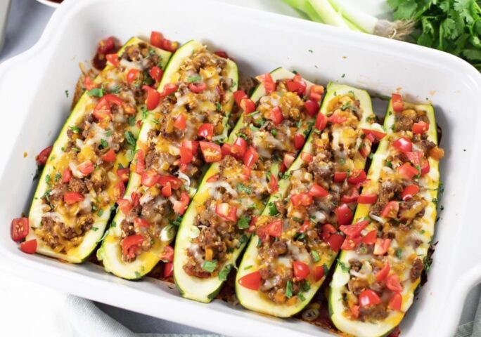 Taco Zucchini Boats | Stuffed Zucchini Boats