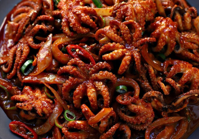 Korean Spicy Stir-fried Small Octopus