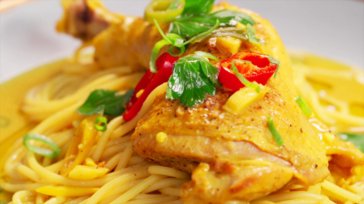 Turmeric Chicken With Pasta chicken turmeric pasta Taste Life