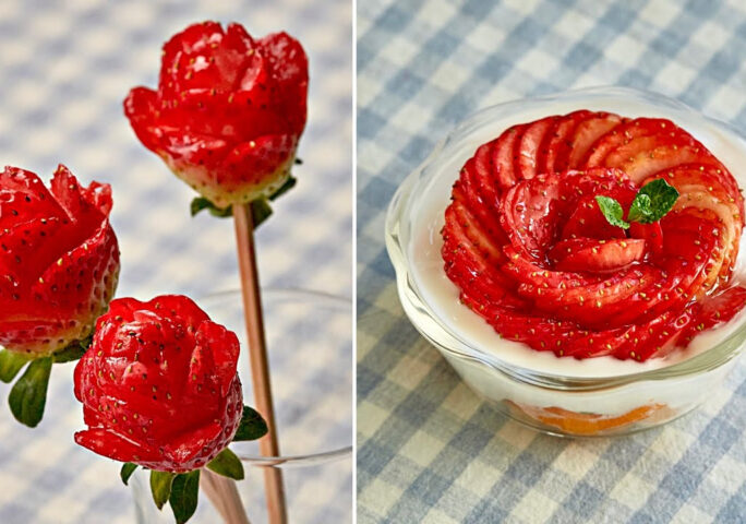6 Fancy Ways of Cutting a Strawberry
