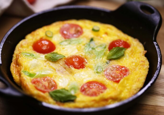 Quick Frittata with Tomatoes and Cheese