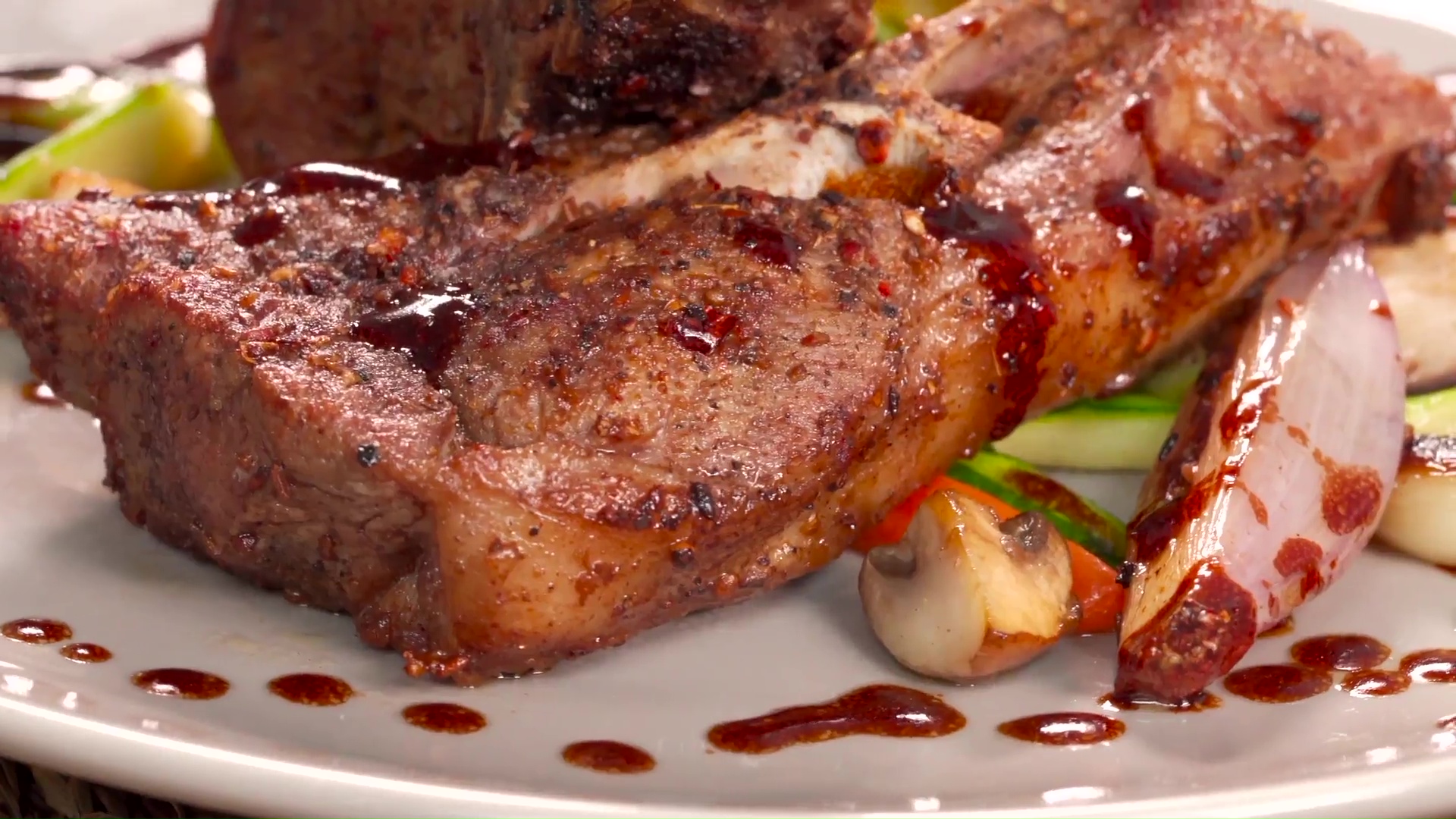 Lamb Loin Chops with Red Wine Pan Sauce with Cumin and Chiles