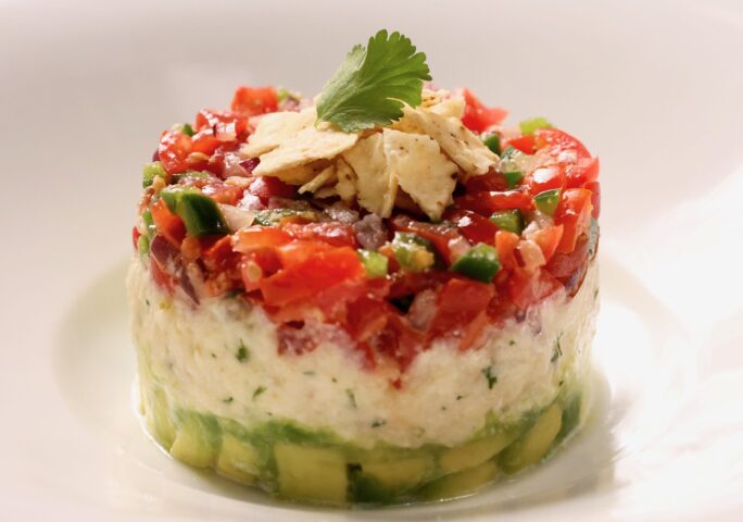 Tuna & Avocado Tomato Salad Stack