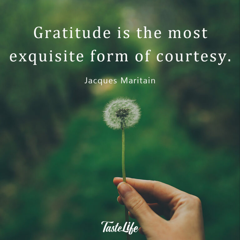 Gratitude is the most exquisite form of courtesy. – Jacques Maritain