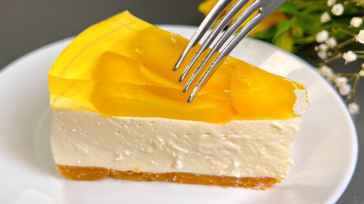 7-Ingredient No-Bake Peach Cheesecake | no sugar | Easy | Taste Life