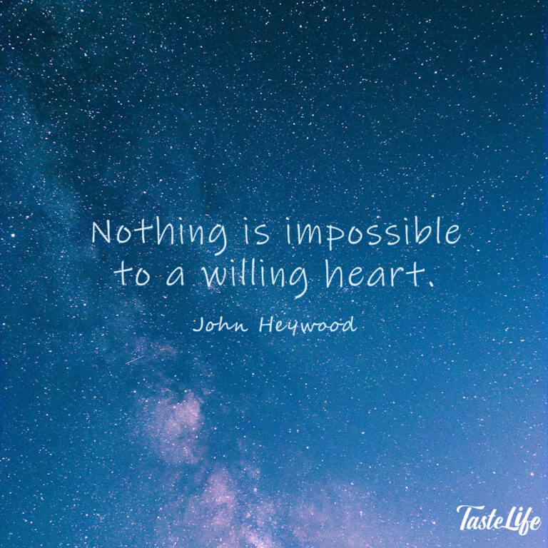 Nothing is impossible to a willing heart. – John Heywood