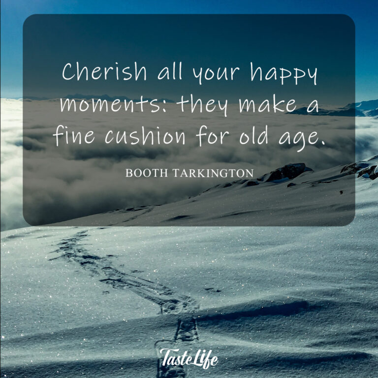 Cherish all your happy moments; they make a fine cushion for old age.- Booth Tarkington