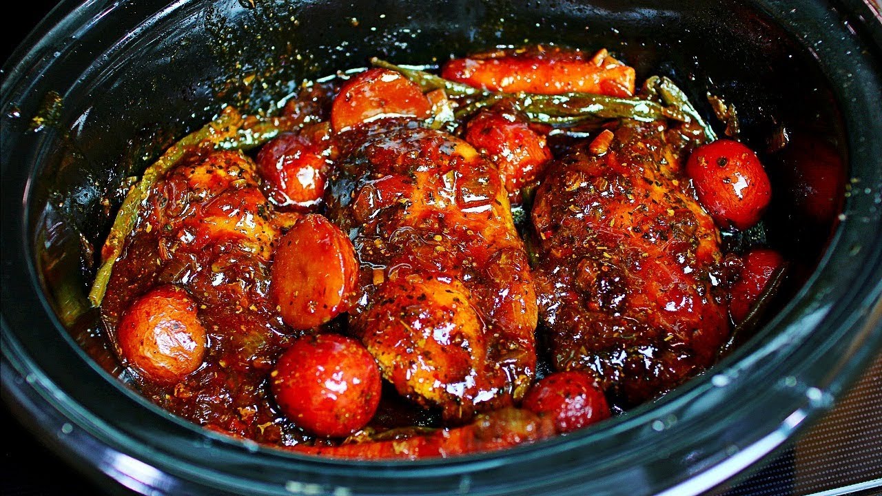 Slow Cooker Honey Garlic Chicken - Family Food on the Table