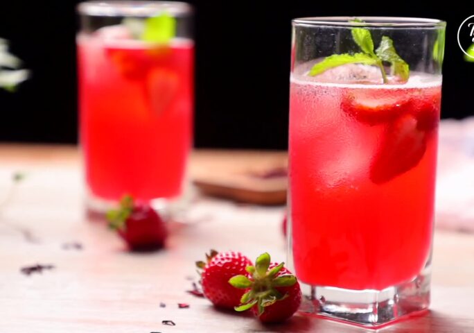 Strawberry Infused Hibiscus Iced Tea
