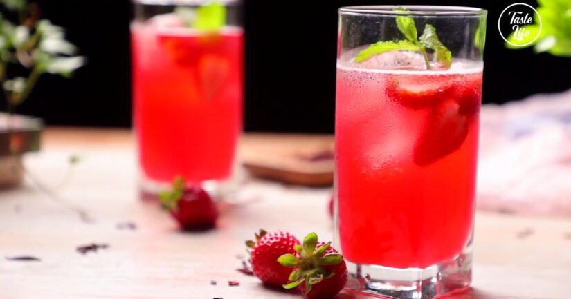 Strawberry Infused Hibiscus Iced Tea