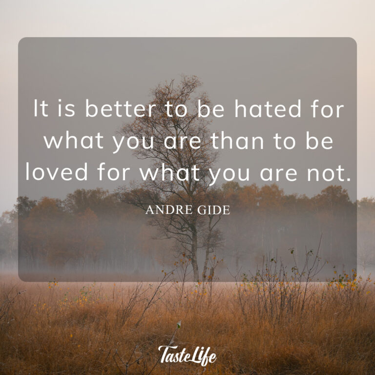 It is better to be hated for what you are than to be loved for what you are not. – Andre Gide