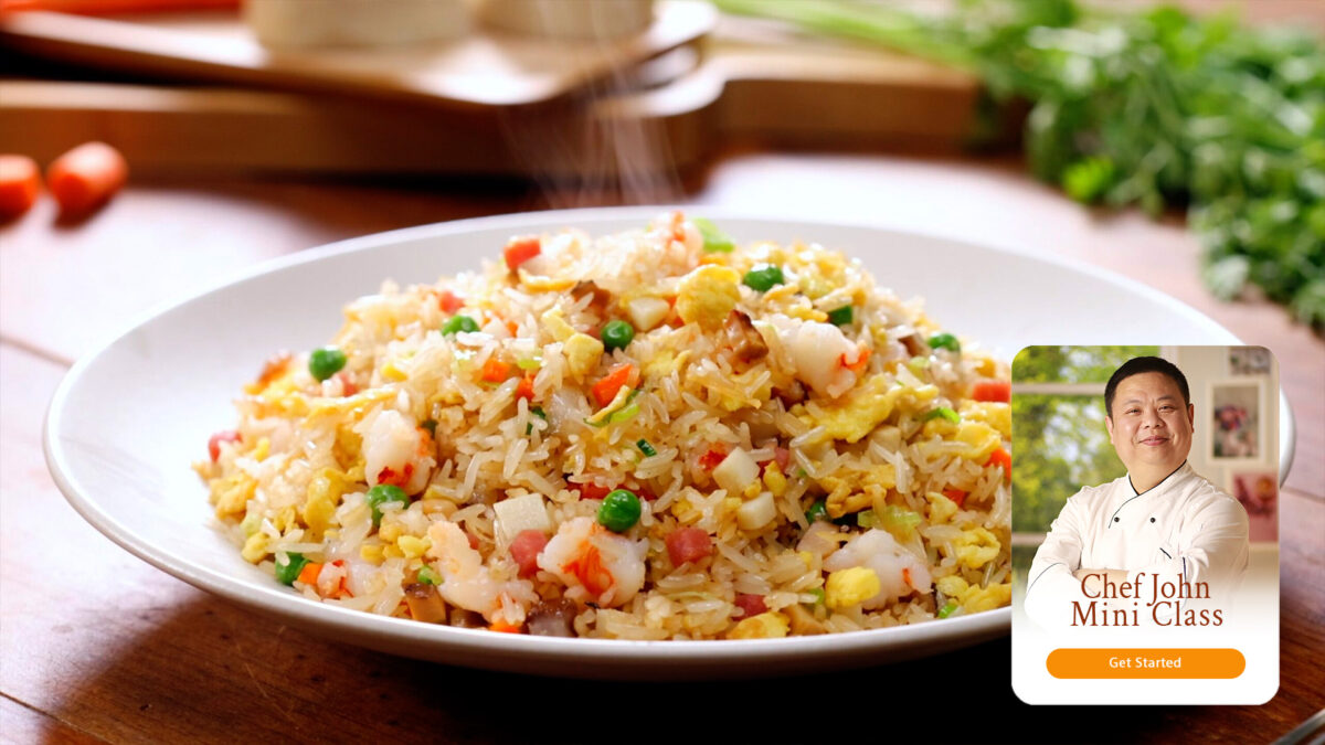 China S Most Famous Fried Rice Yangzhou Fried Rice Cooking Class   02034 Yangzhou Fried Rice ChefJohn 16x9 1200x675 